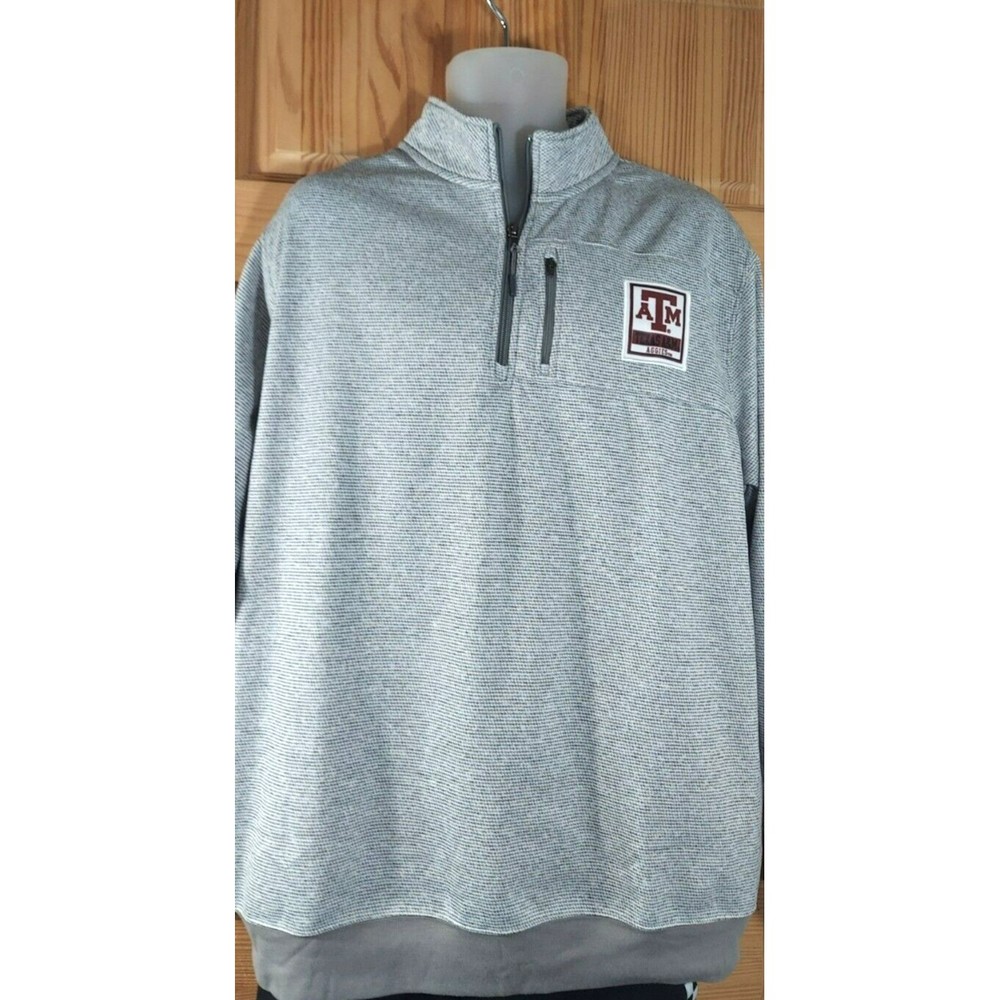 Champions Authentic Athleticwear Texas A&M Aggies 1/4 Zip Pullover Men's Lg Gray